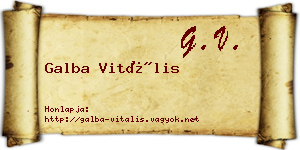 Galba Vitális névjegykártya